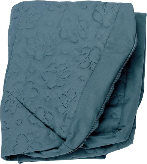 Furhaven Replacement Dog Bed Cover Pinsonic Quilted Paw L Shaped Chaise, Machine Washable - Bluestone, Medium...