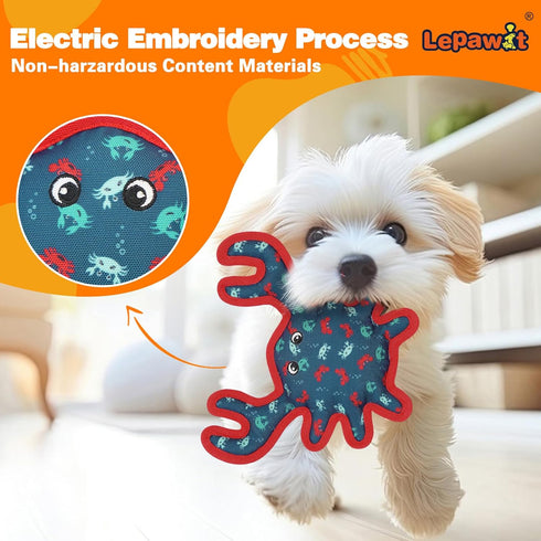 Squeaky Dog Toys, Sturdy Dog Toys for Dogs Indoor Play, Cute Crab Interactive Dog Toys for Small and Medium Dogs...
