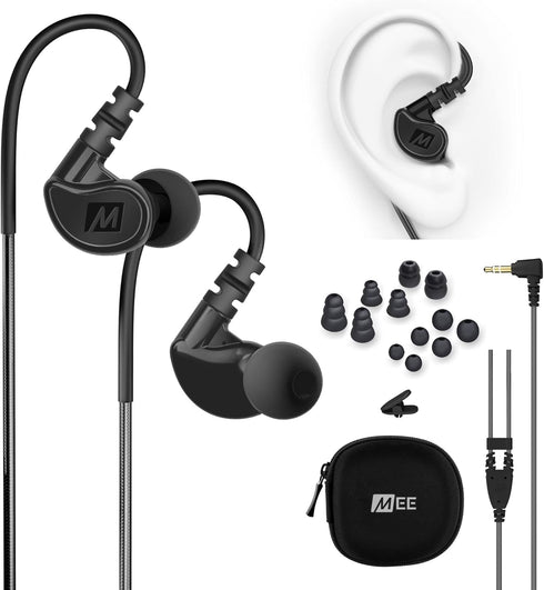 MEE audio M6 Sport Wired Earbuds, Noise Isolating In Ear Headphones, Sweatproof Earphones for Running/Gym/Workouts with Dynamic Enhanced Bass Soun...