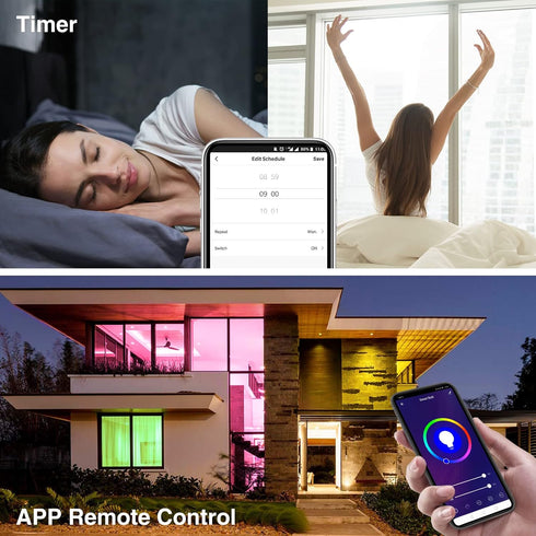 GU10 Smart LED Bulb - 5W (50W Equivalent) RGBCW Color Changing Bulb - Compatible with Alexa and Google Assistant – 420LM - Multicolor Music Sync G...