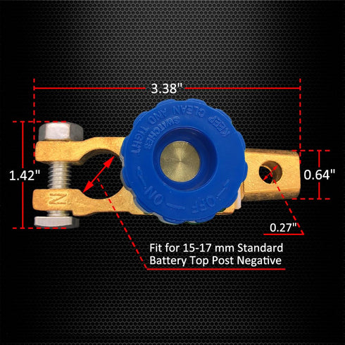 Ampper Top Post Battery Disconnect Switch 12V, Master Brass Battery Disconnect Cut Off Switch with Cover for Car...