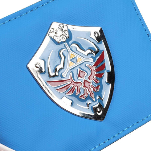 Bioworld Legend Of Zelda Metal Hylian Shield Men's Blue Bi-Fold Wallet...