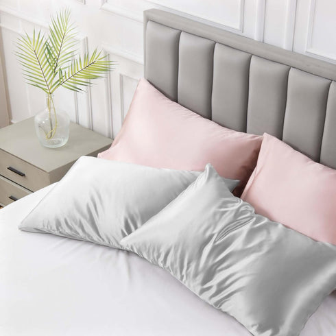 Love's cabin Satin Pillowcase for Hair and Skin (Light Grey, 20x30 inches) Similar to Silk Pillow Cases, Pillow Cases Queen Size Set of 2 - Satin ...