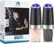 Gravity Electric Pepper and Salt Grinder Set, Battery Operated Pepper Mill with Blue LED Light, One Hand Operation, Flip to Grind, Adjustable Coar...