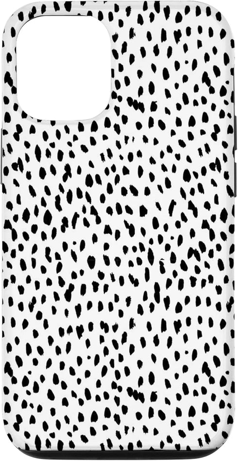 iPhone 12/12 Pro Dalmatian Animal Print Black And White Black White Case...