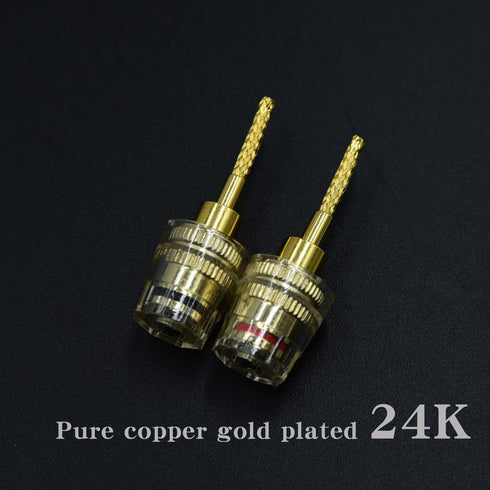 2-Pack Gold Plated 24K 4mm Female to 2mm Pin Banana Adapter for Spring Loaded Speaker Terminals...