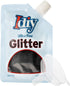 iDIY Ultra Fine Glitter (100g, 3.5 oz Pouch) w Easy-Pour Bag & Funnel-Midnight Black Extra Fine-Non-Toxic, Arts & Crafts, School, Summer Camp Proj...