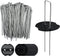 100 Pack 6 Inch Landscape Staples & 100pcs Fixing Gasket Sets, Garden Stakes Galvanized Steel Fabric Pins Heavy-Duty U Shape Sod Turf Pins for Gro...
