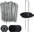 100 Pack 6 Inch Landscape Staples & 100pcs Fixing Gasket Sets, Garden Stakes Galvanized Steel Fabric Pins Heavy-Duty U Shape Sod Turf Pins for Gro...