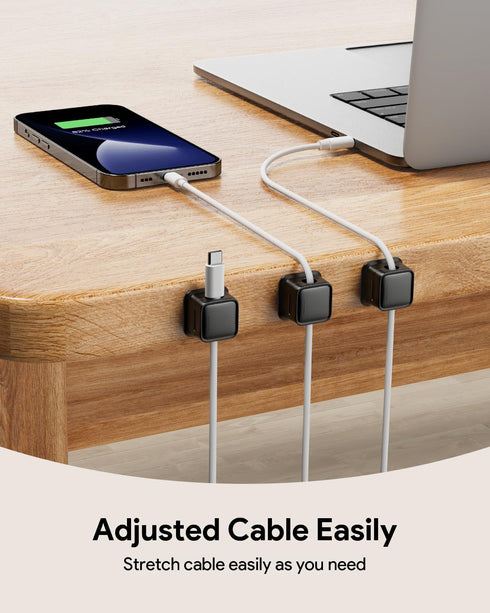 12 Pack Magnetic Cord Organizer, Easy Secure Adhesive Cable Management, Wire Holder Keeper Organizer Management, Hide Or Organize Phone USB Charge...