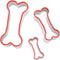 3-Piece Dog Bone Cookie Cutters Set - Dog Treats Cutters, Bone Shapes, 2.4" to 3.9" Soft PVC Coated...