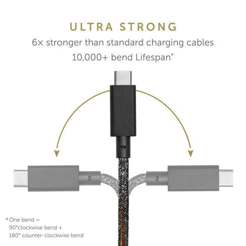 Native Union Type-C Desk Cable – USB-C to USB-C 8ft Ultra-Strong Non-Slip Charging Cable with Anchor Weight Compatible with iPhone 15, MacBook Pro...