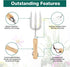 Berry&Bird Gardening Hand Fork, Stainless Steel Hand Weed Fork, Traditional Garden Hand Fork Tool with Ergonomic Ash Wood Handle for Weeding, Digg...