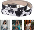 KESYOO Cow Print Leather Dress Belt, Adjustable Waist Belt for Women, PU Material, One Size Fits Most, Body Shaper, Chinese New Year Party Favor...