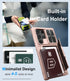 for Samsung Galaxy S24 Ultra Case with Card Holder (Store 4-5 Cards) & Slide Lens Cover & Stand, Military Grade Drop Protection, Shockproof Wallet...