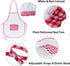 Super Z Outlet 12pc Set Complete Kids Cooking and Baking Apron With Pocket and Chef Hat Dress Up Set, Red Chef Costume for Career Role Play One Si...