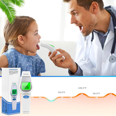 Forehead Thermometer for Adults and Kids: Fever Thermometer for Home - Large Bolded Digital Temperature Reading...