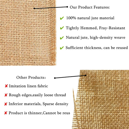 (TM) 12 X 108'' Natural Hessian Table Runners Rustic Burlap Wedding Jute Party Decor Bunting...