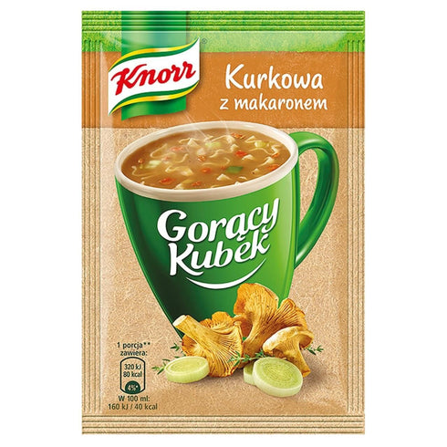 Knorr Goracy Kubek Kurkowa z Makaronem Instant Chanterelle Mushroom Soup with Pasta (5-Pack)...