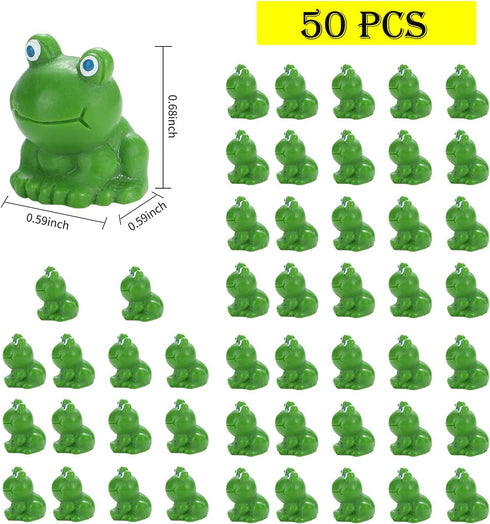 50 Pcs Mini Frog Garden Decor | Green Frog Figurines | Miniature Home Décor | Tiny Plastic Frogs | Fairy Garden Decor...
