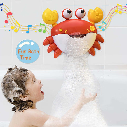 Crab Bath Toys for Toddlers 1-3 2-4 Bathtub Bubble Maker with Music Automatic Kids Bathtub Bubble Machine Baby Bath Toys for Infants 6-12 12-18 Mo...