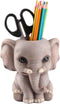Elephant Pen Pencil Holder, Cute Animal Ornament Makeup Brush Holder Toothbrush Holder Home Office Desk Decor Organizer Accessory...
