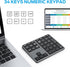 iClever Number Pad, Aluminum Wireless Number Pad for Multi Devices, USB-C Rechargeable, External 34-Keys Bluetooth Keyboard for Data Entry, Compat...