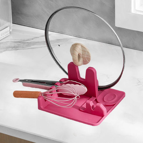 Silicone Spoon Holder Spoon Rest with Lid Holder for Stove Top,BPA Free Utensil Rest for Kitchen Countertop,Non-Slip Heat-Resistant Stove Utensil ...