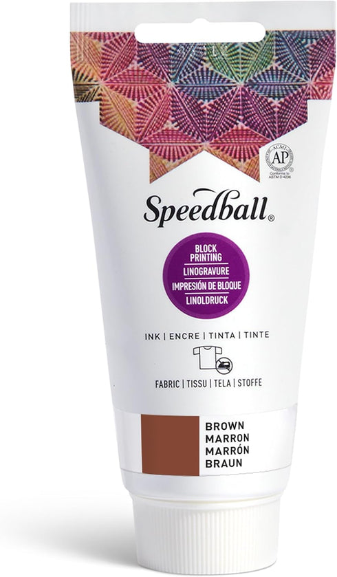 Speedball Fabric Block Printing Ink, 2.5-Ounce, Brown - Print on Textiles & Paper - Made in USA...