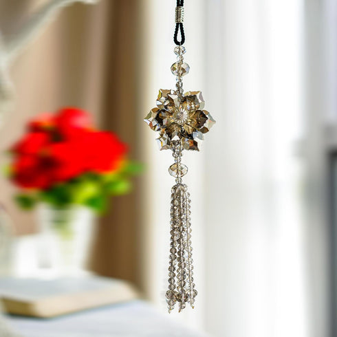 H&D HYALINE & DORA Crystal Maple Leaf Car Pendant Lucky Hanging Rearview Mirror Ornament Car Interior Decor Accessories...