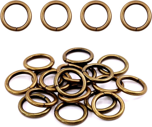 Swpeet 60Pcs Heavy Duty 3/5 Inch - 16mm Bronze Multi-Purpose Metal O Ring Metal Rings for Hardware Bags Ring Hand DIY Accessories Keychains Belts ...