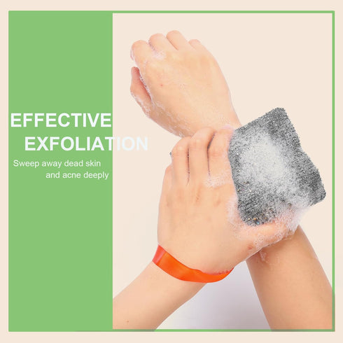 Soap Pocket, Squares Exfoliating Soap Saver Pouch, Body Scrubber Sponge for Bath and Shower (5 Pieces, Gray)...