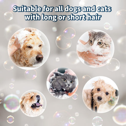 Dog Bath Brush 3 in1 Dog Shampoo Brush Soft Silicone Dog Brush for Pet Grooming Washing Soap Brush 36 Clean brush head for Short and Long Haired D...