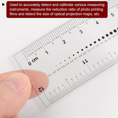 Film Flexible Ruler 12 Inch 1mm Scale PET Plastic Folding Straight Ruler Calibration Soft Ruler Measuring Tool for Factory, Transparent...
