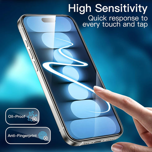 JETech Screen Protector for iPhone 15 Pro 6.1-Inch, Bubble Free, Tempered Glass Film with Easy Installation Tool, Case-Friendly, HD Clear, 2-Pack....