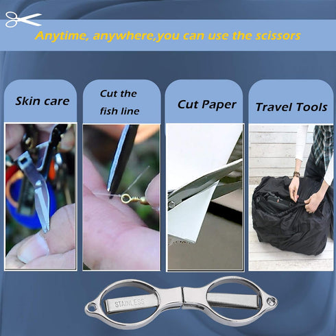 firiKer Home Office Travel Folding Scissors, Stainless Steel Telescopic Cutter, Christmas Stocking Stuffers for Men & Women, Christmas Gifts Stock...