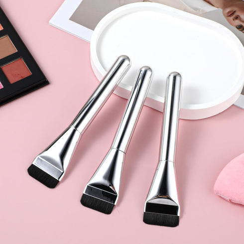 Foundation Brush 3 Pcs Makeup Flat Brushes Thin Blade Brush Portable Facial Brushes Cream Spatulas Tools Powder Scrubber Liquid Brush Soft Bristle...