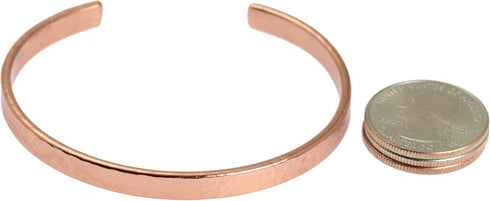 John S. Brana Hammered Copper Cuff Bracelet - Lightweight - 100% Uncoated Solid Copper...