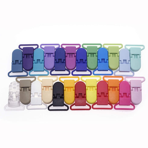 24pcs/Pack 1" 25mm Plastic Pacifier Clips/Suspender Clips Dummy Pacifier Holder for Teether/Binky/Paci/Bib/Toy Holder Clip Mix 24 Colors...