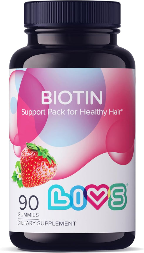 Biotin Gummies for Hair, Skin, and Nail Growth - 10,000mcg Biotin Supplement for Womens & Mens | Natural & Gluten Free Vitamins | Strawberry Flavo...