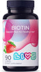 Biotin Gummies for Hair, Skin, and Nail Growth - 10,000mcg Biotin Supplement for Womens & Mens | Natural & Gluten Free Vitamins | Strawberry Flavo...