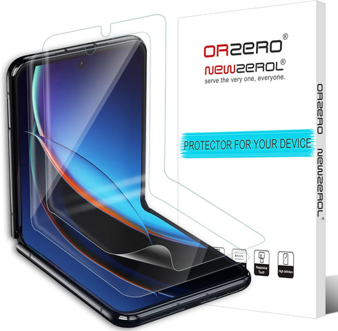Orzero (2 Pack Screen Protector Compatible for Motorola Razr 2024/Razr+ 2024 (Razr Plus 2024)/Razr 2023/Razr+ 2023 (Razr Plus 2023) Protector De P...
