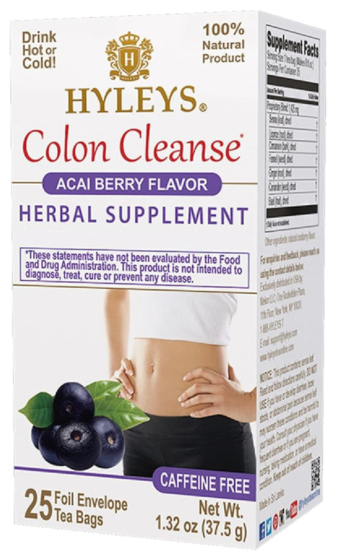 Hyleys Colon Cleanse Tea Acai Berry Flavor - 25 Tea Bags (1 Pack)...