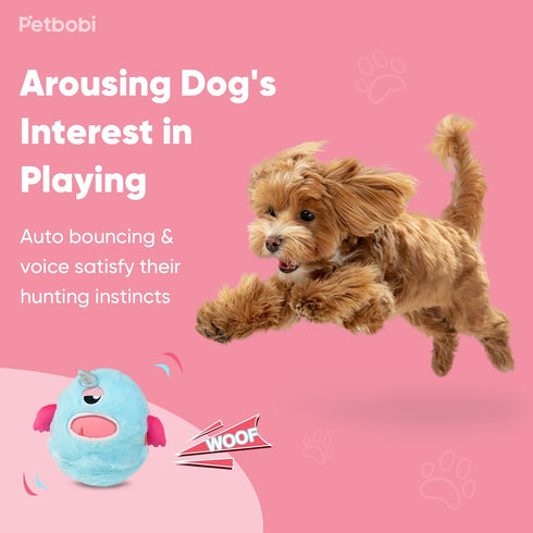 Petbobi Interactive Dog Toys Monster Plush Toy Shake Squeaky Crazy Bouncer Ball Battery Operated Toy for Small Medium Puppy Motorized Entertainmen...