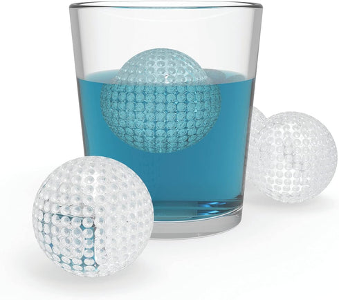 Golf Ball Ice Mold Dishwasher Safe Novelty Silicone 2 Inch Ice Sphere Maker for Sports Fans, Set of 1...