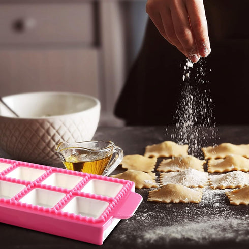 Ravioli Maker 2 Set Large Ravioli Cutter Ravioli Press Set Round Ravioli Mold and Cutter Square Ravioli Mold Ravioli Stamp for Kitchen Home Raviol...
