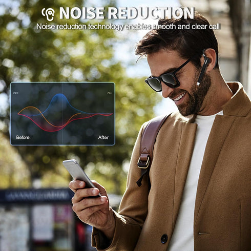 Bluetooth Headset,Wireless Bluetooth Earpiece with 500mAh Charging Case 80 Hours Talking Time?V5.1 Hands-Free Earphones with Built-in Mic for Driv...