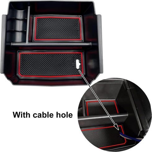 Compatible with Jeep Wrangler JK and JKU Accessories 2011-2018 Center Console Organizer Tray (Red)...