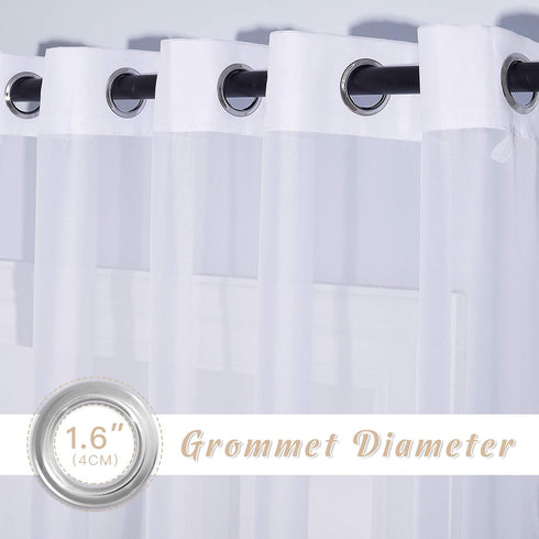 NICETOWN Sheer Curtains for Patio Door, Grommet Voile Texture Soft Lightweight Window Curtains and Drapes Elegant for Bedroom/Living Room/Sliding ...