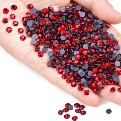 400 Pieces Hot Fix Glass Flatback Rhinestones HotFix Round Crystal Gems (Light Siam, SS30)...